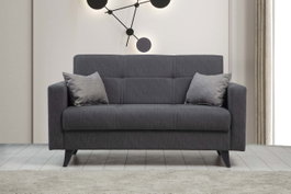 Atelier Del Sofa Polya - Sofá cama de 2 plazas Gris oscuro